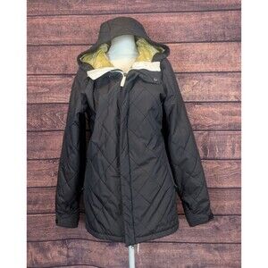 BURTON Black Snowboarding Cozy A Line Ski Jacket THE WHITE COLLECTION  Size 3